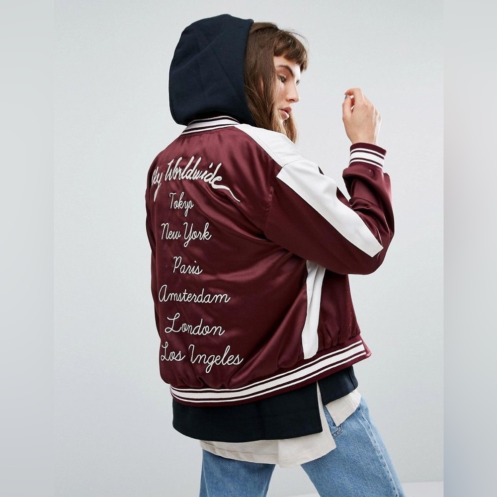 Obey bomber with embroidery